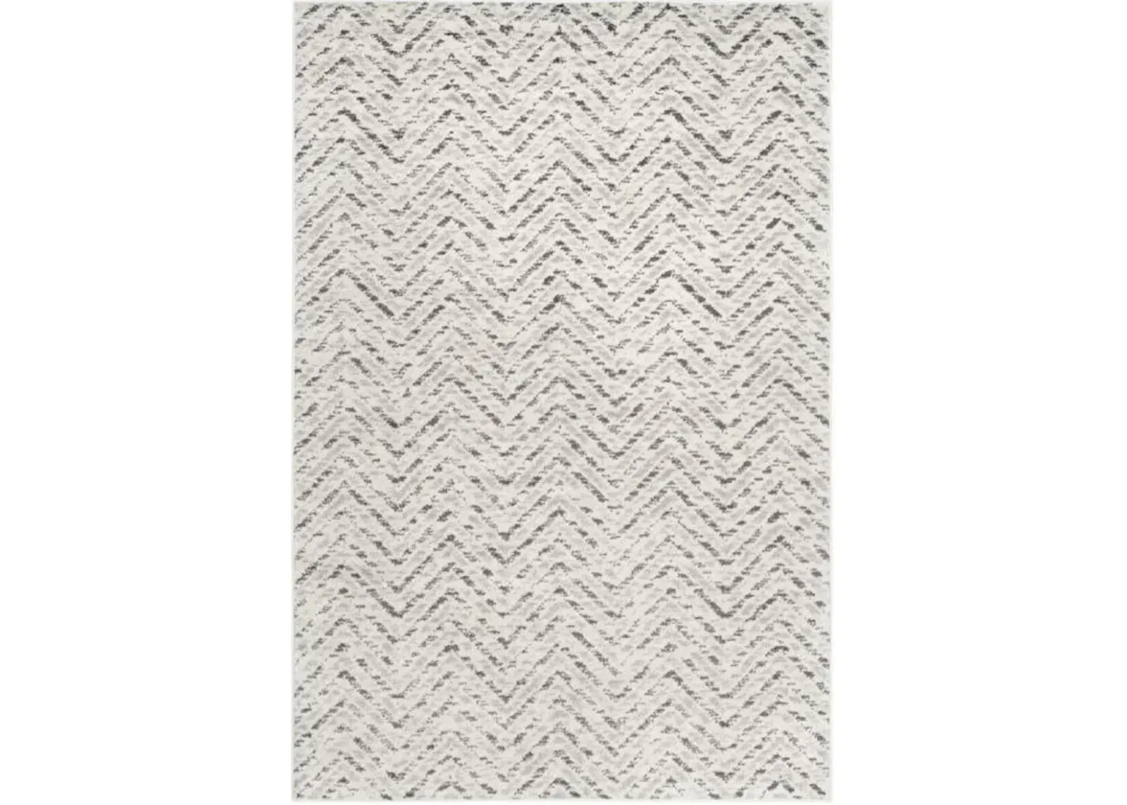 Adirondack Contemporary Ivory / Charcoal 2'-6" X 12' Powerloomed Rug