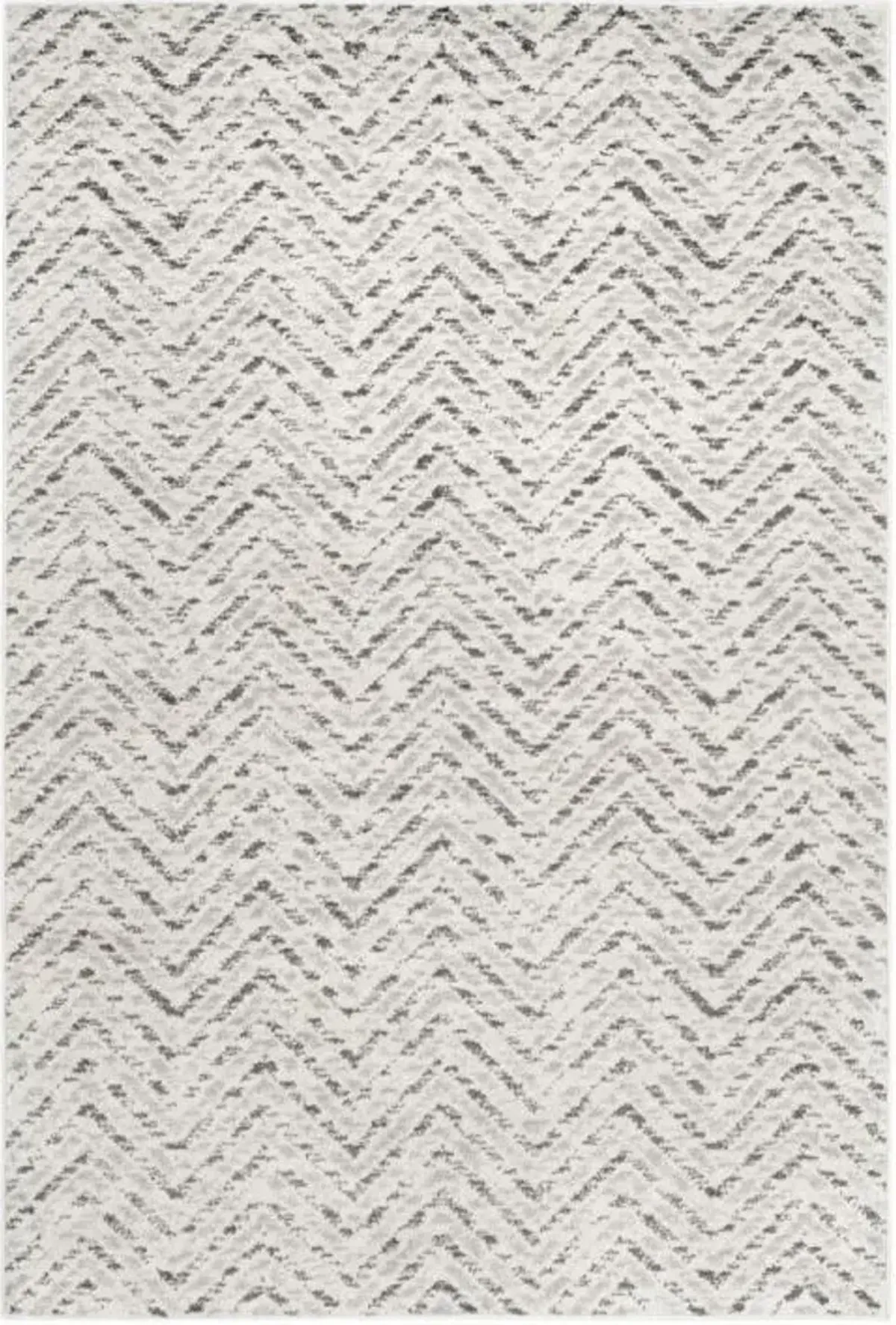 Adirondack Contemporary Ivory / Charcoal 2'-6" X 12' Powerloomed Rug