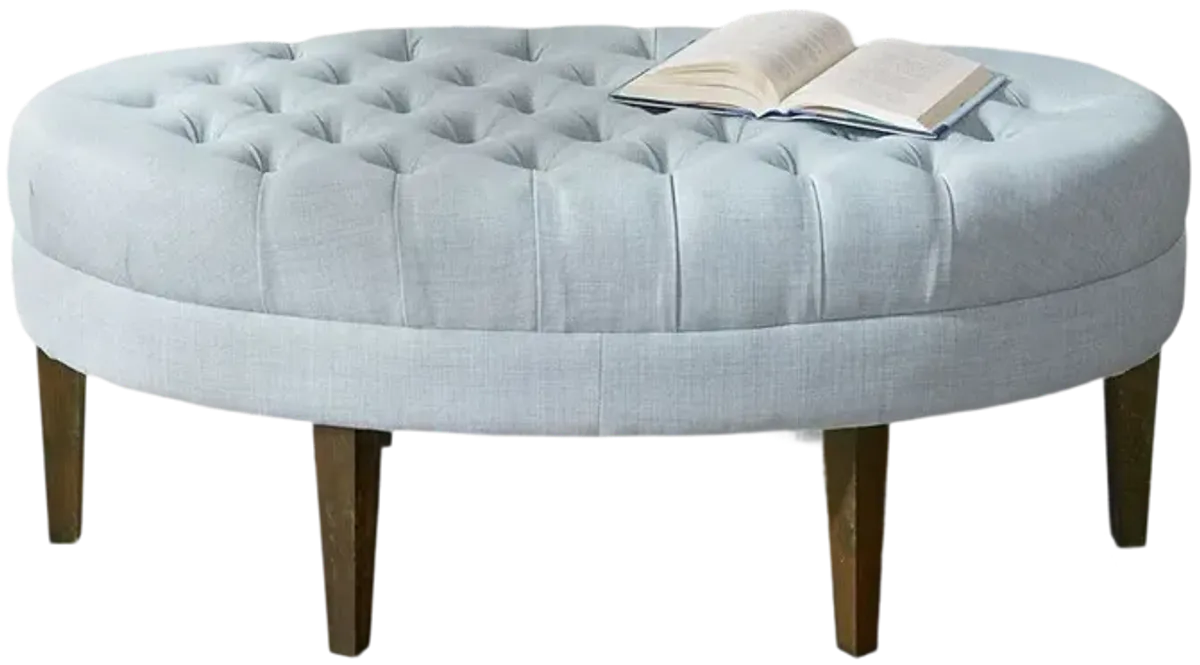 Madison Park Martin Dusty Blue Surfboard Tufted Ottoman