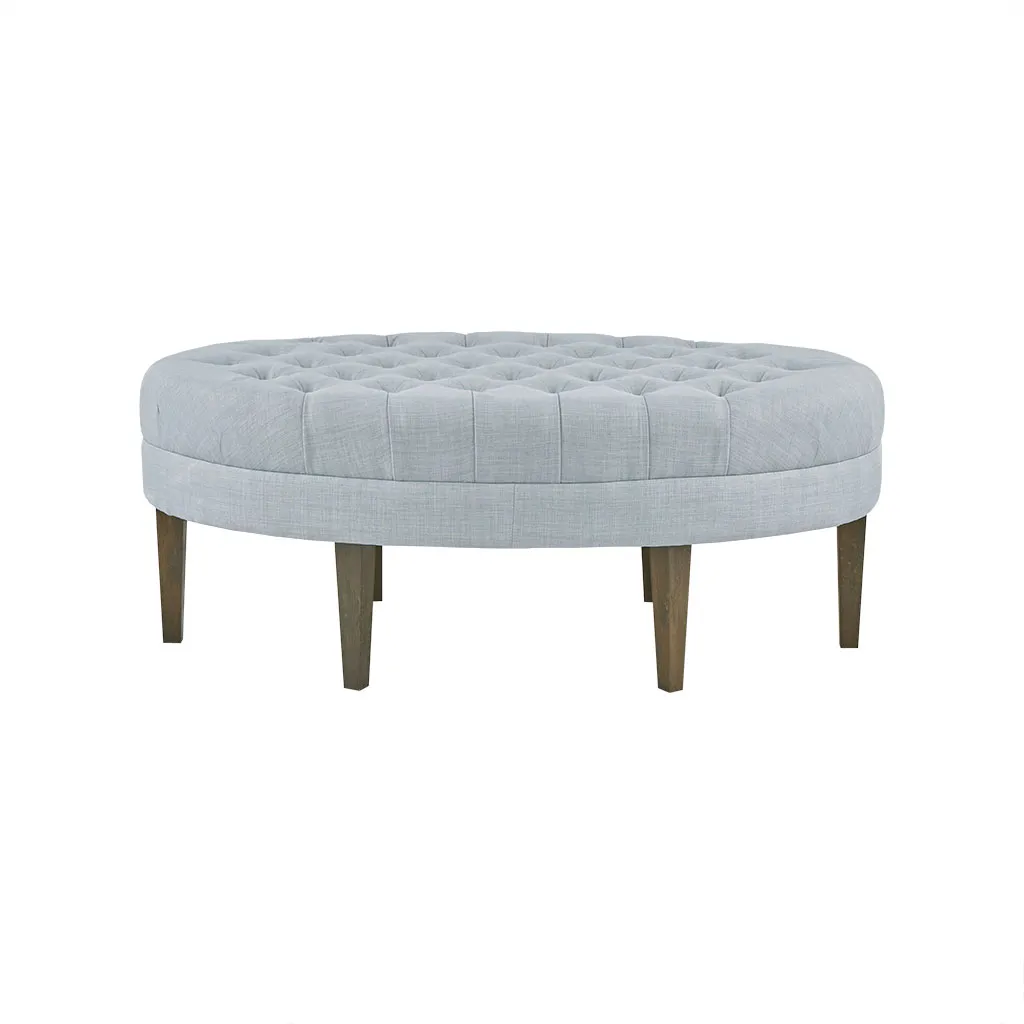 Madison Park Martin Dusty Blue Surfboard Tufted Ottoman