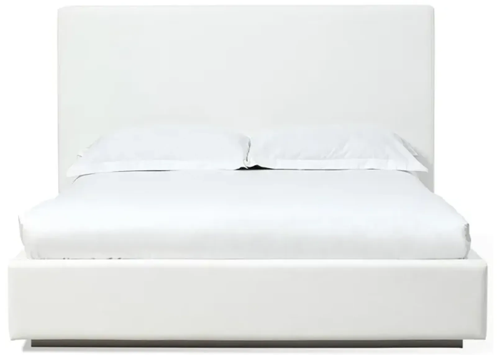 One Upholstered King-size Platform Bed in Pearl