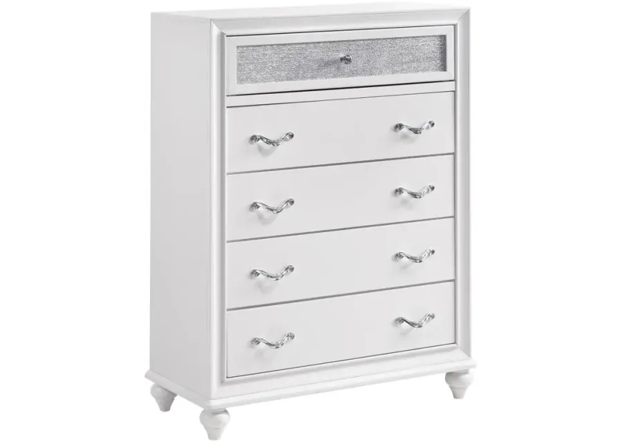 Barzini 5-drawer Chest White