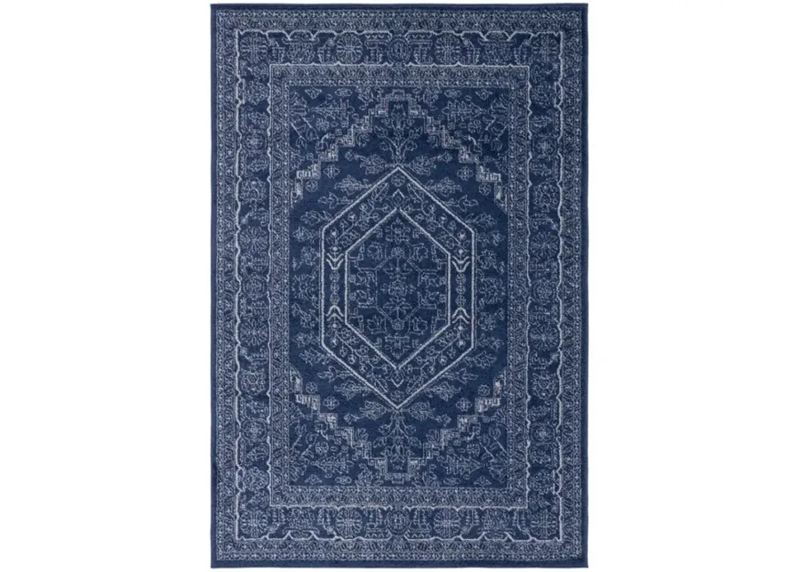 Adirondack Contemporary Navy / Ivory 9' X 12' Powerloomed Rug