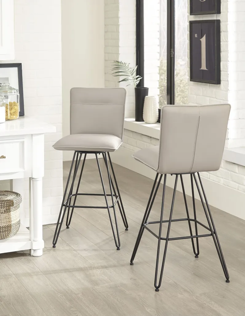 Demi Hairpin Leg Swivel Bar Stool in Taupe