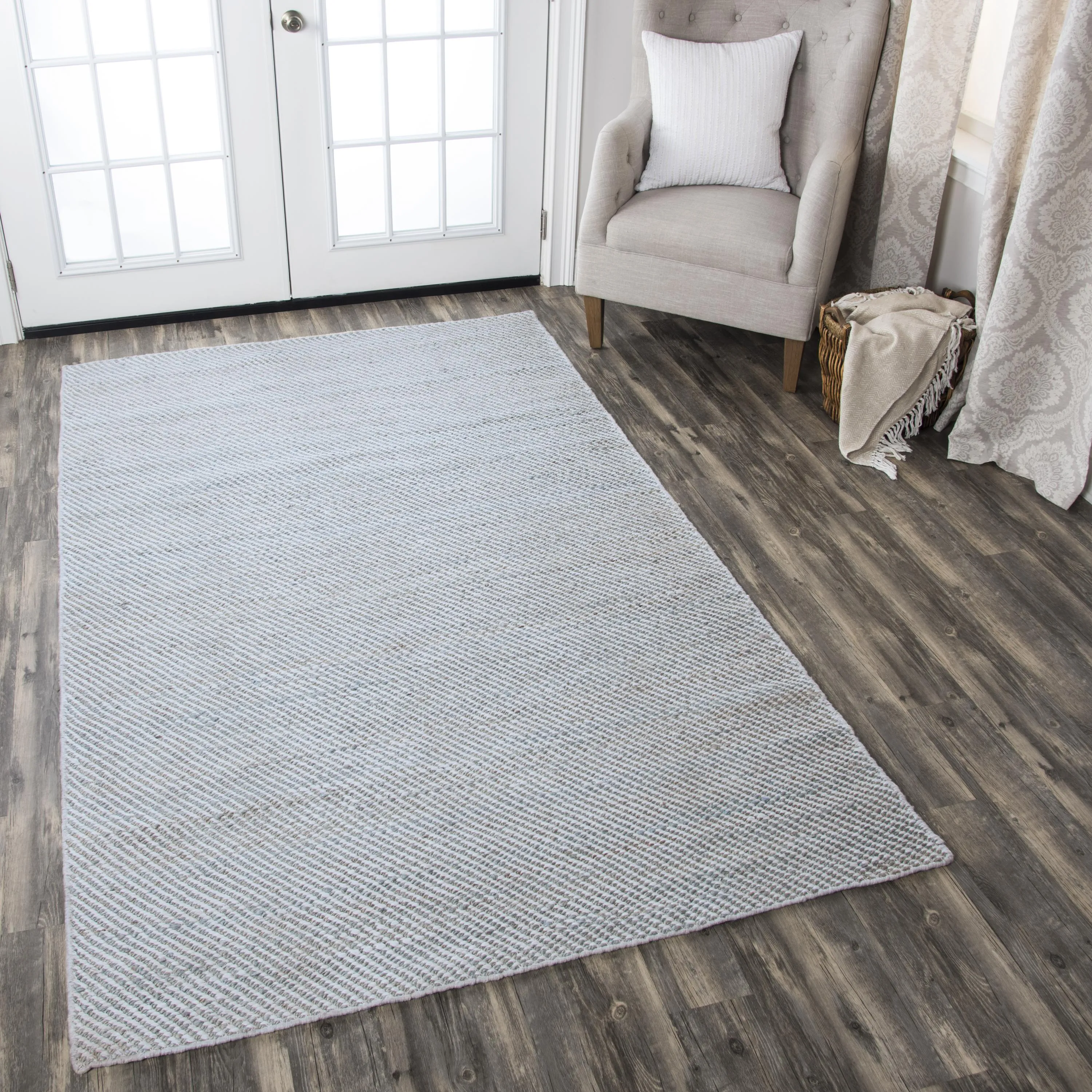 Ellington Gray Stripe  Jute / Wool  3' x 5' Rectangle Rug