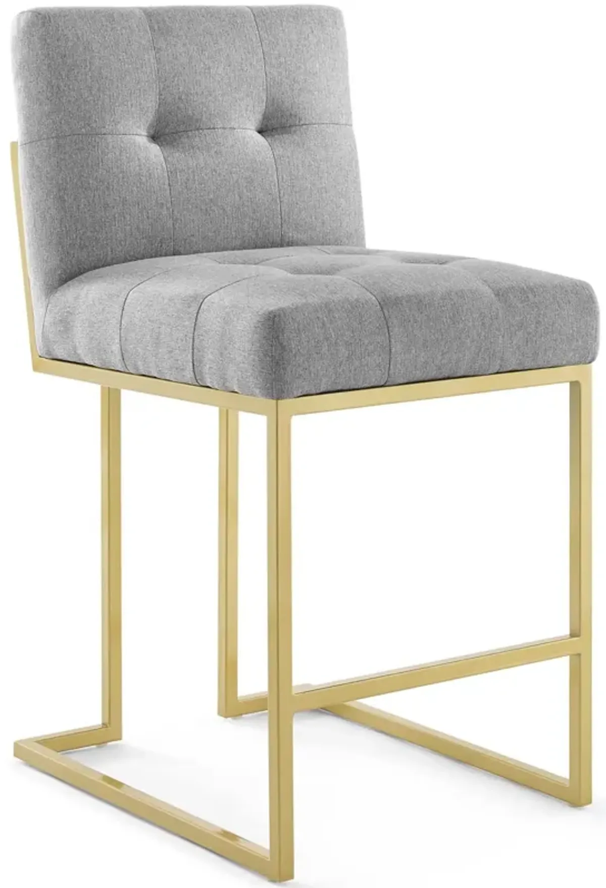 Privy Gold Stainless Steel Upholstered Fabric Counter Stool Set of 2