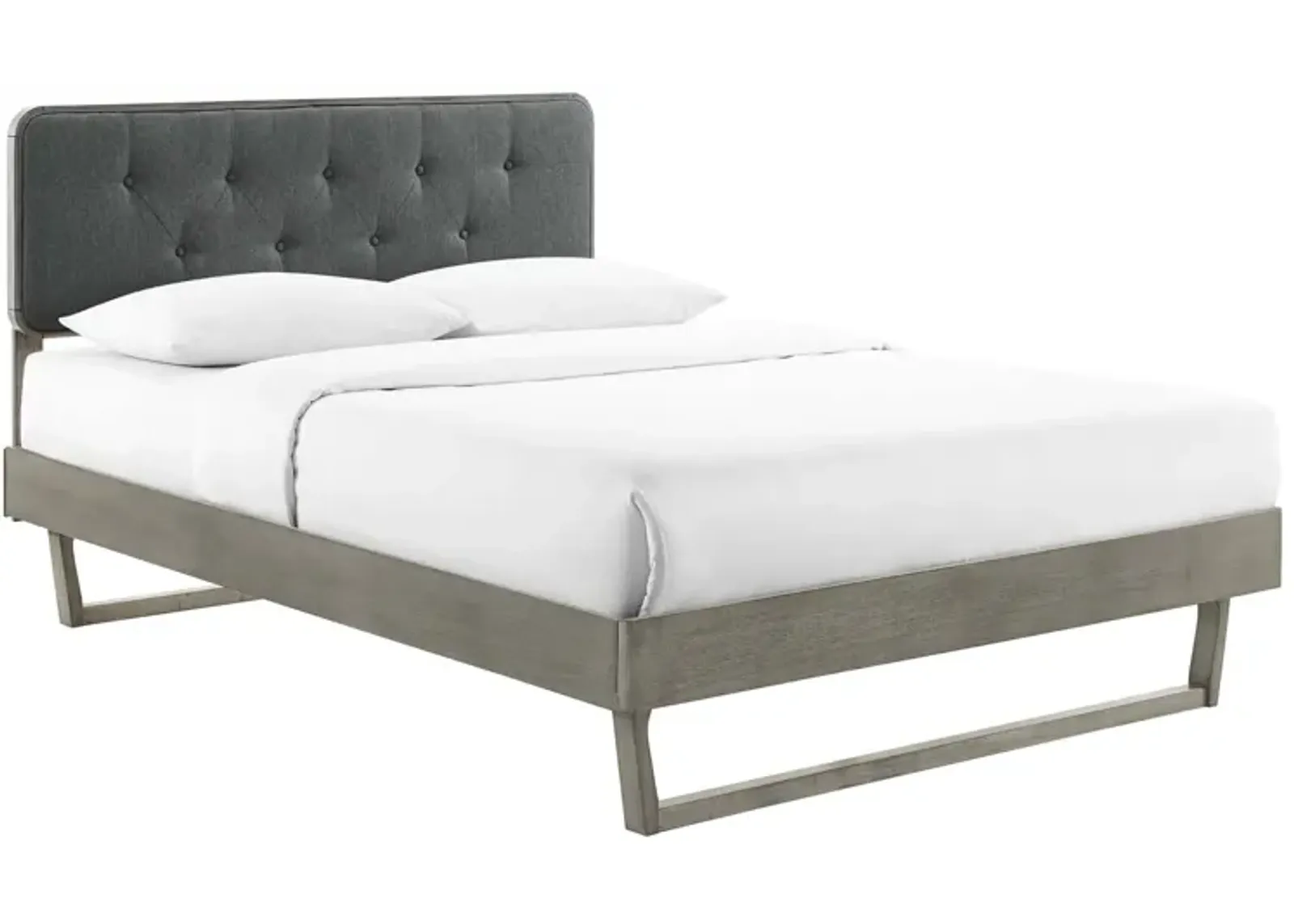 Bridgette King Wood Platform Bed With Angular Frame