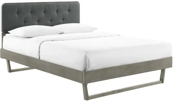 Bridgette King Wood Platform Bed With Angular Frame