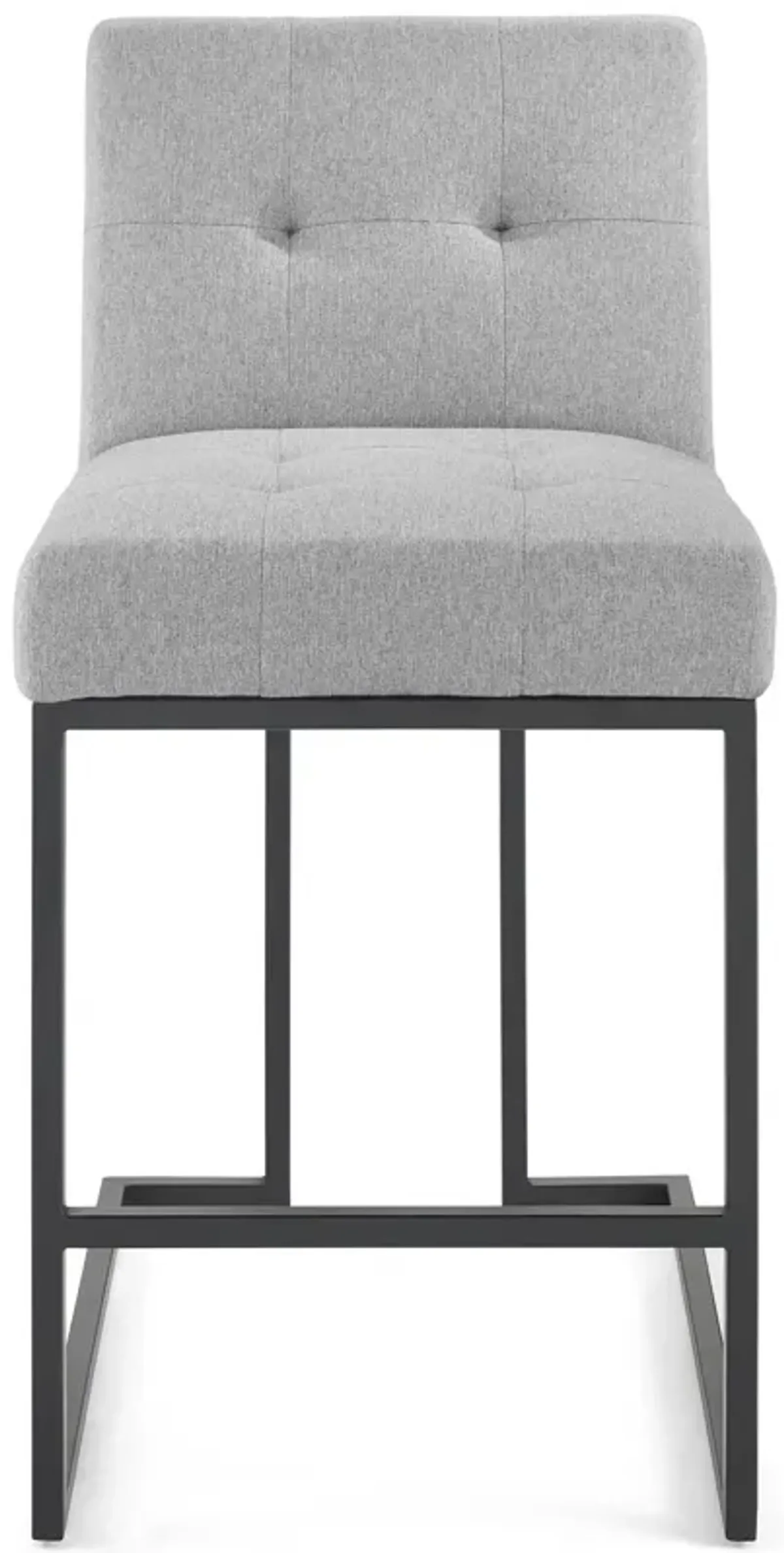 Privy Black Stainless Steel Upholstered Fabric Counter Stool