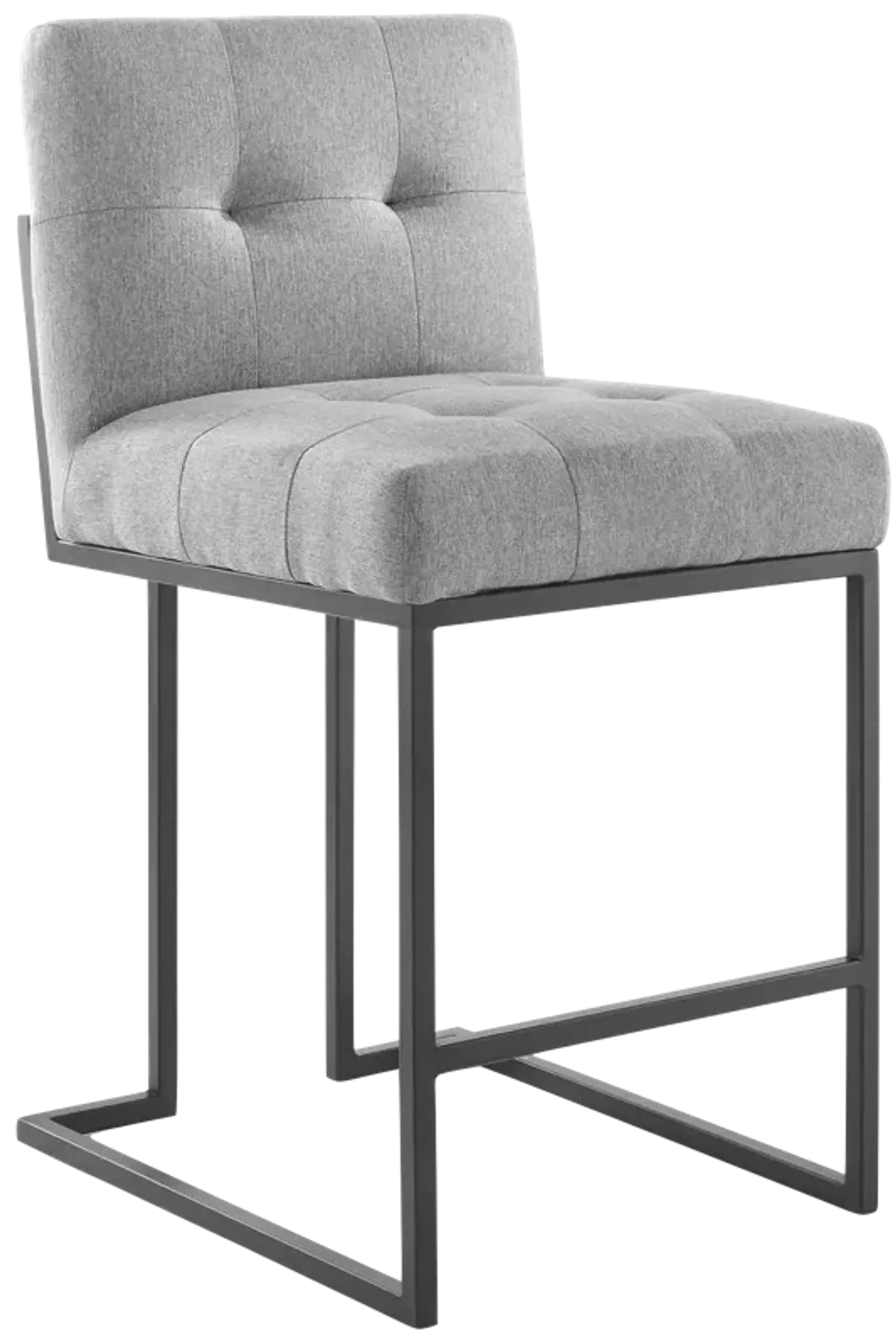 Privy Black Stainless Steel Upholstered Fabric Counter Stool