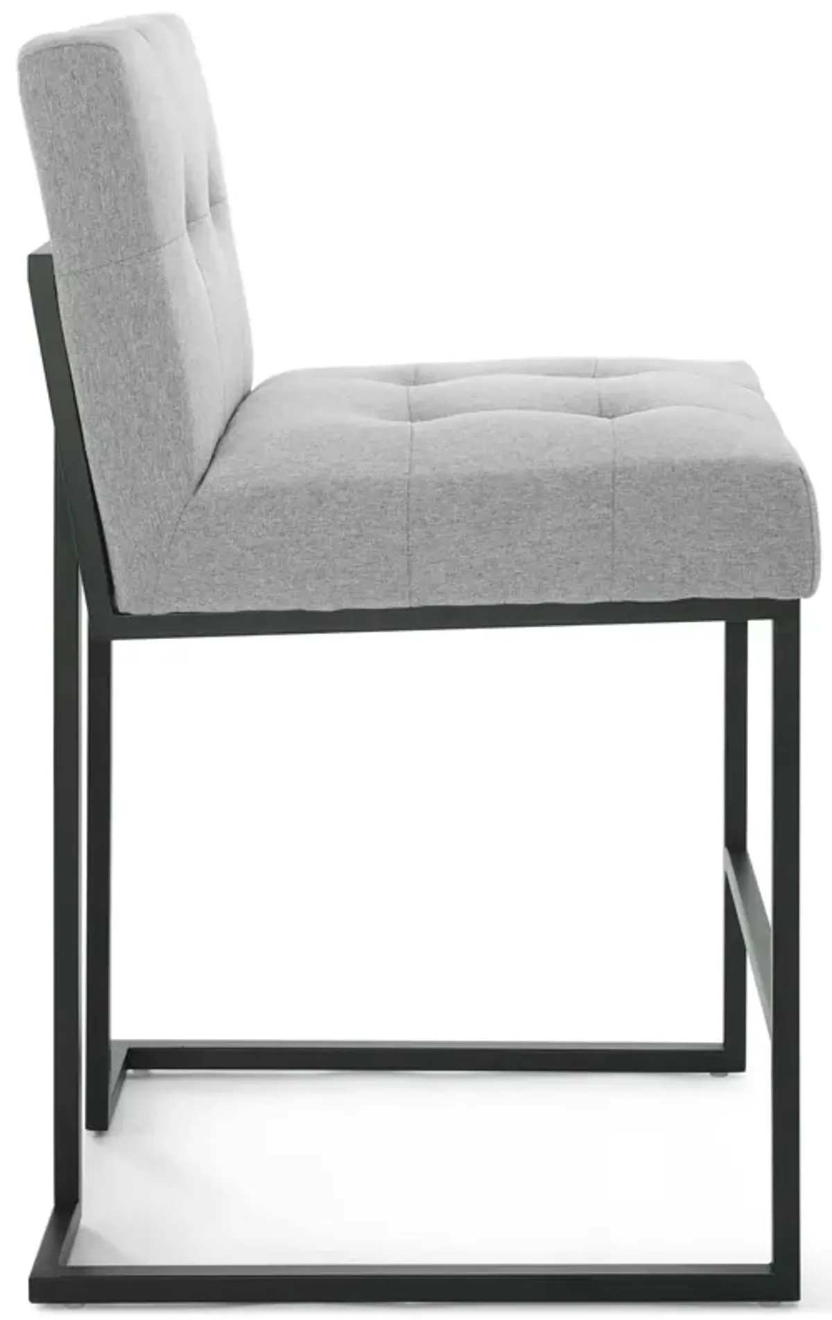 Privy Black Stainless Steel Upholstered Fabric Counter Stool