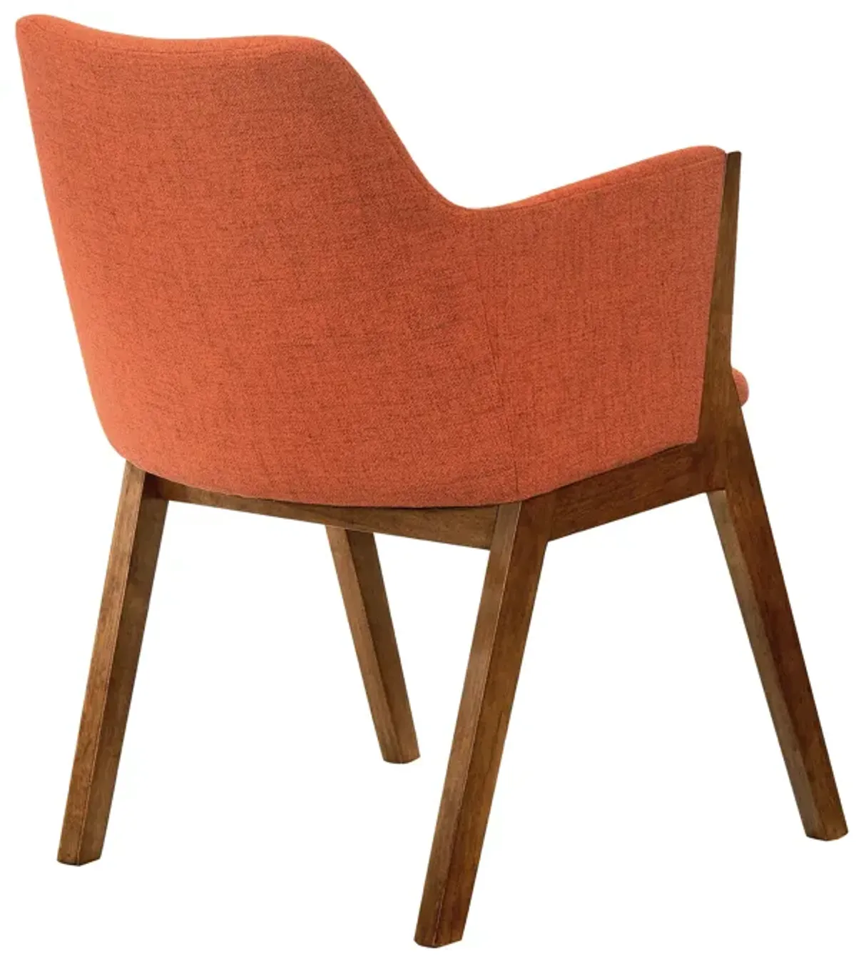 Renzo Orange Fabric and Walnut Wood Dining Side Chairs - Set of 2