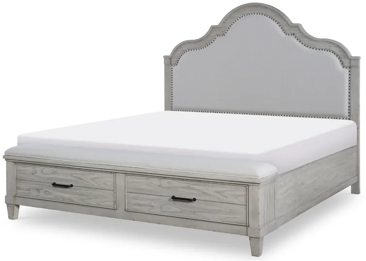 Belhaven Upholstered Panel Bed With storage Footboard King 66