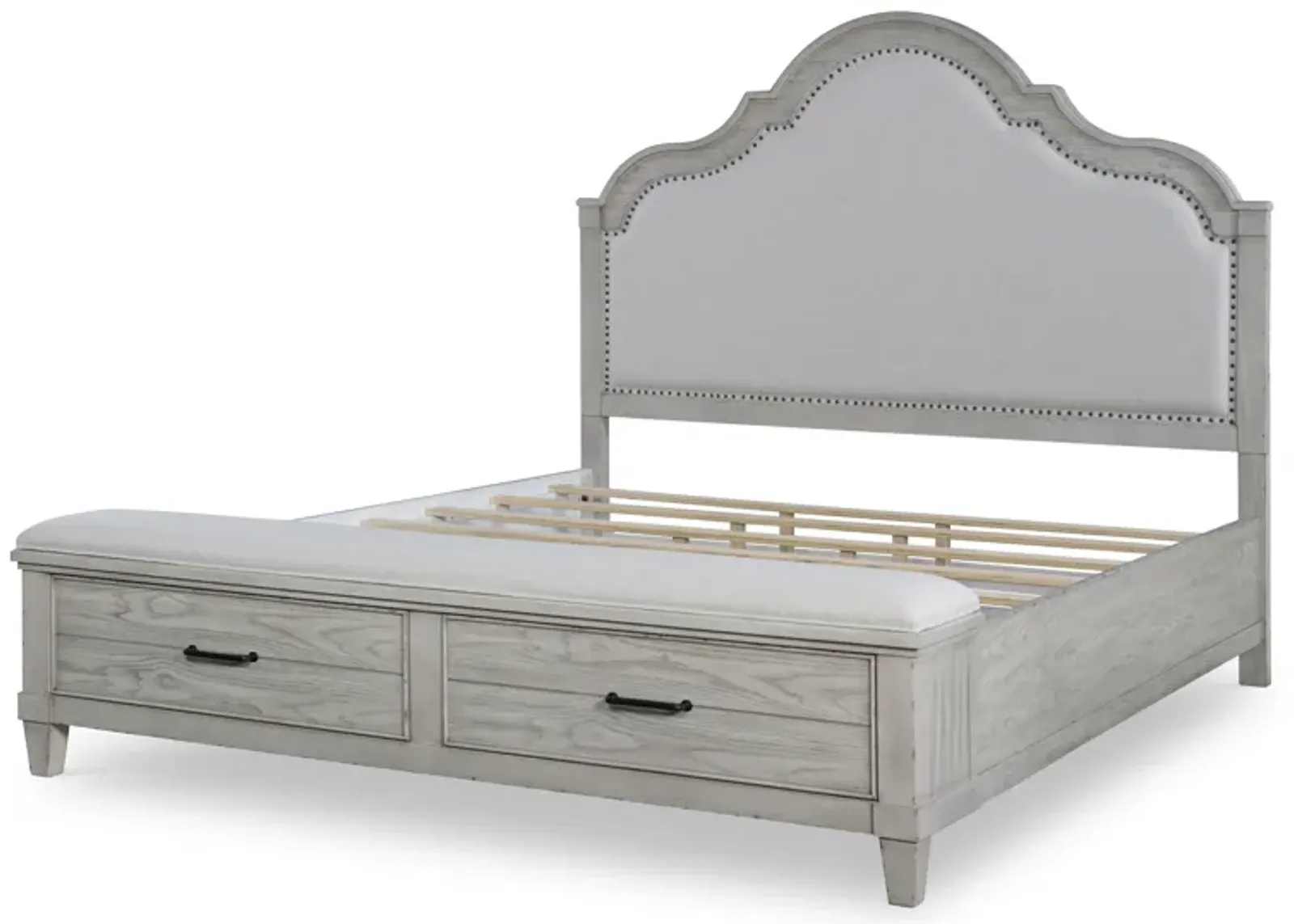 Belhaven Upholstered Panel Bed With storage Footboard King 66