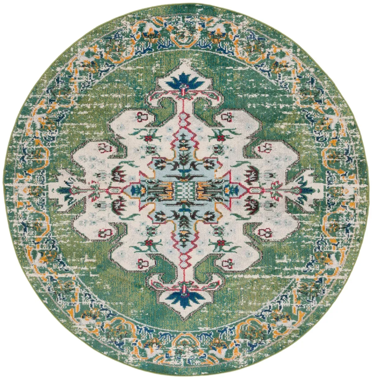 MADISON 452 GREEN  6'-7' x 6'-7' Round Round Rug