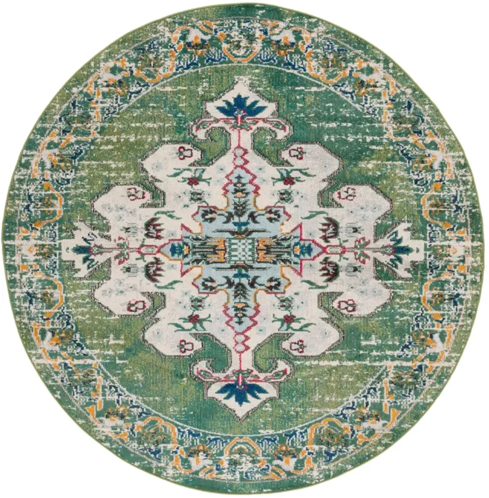 MADISON 452 GREEN  6'-7' x 6'-7' Round Round Rug