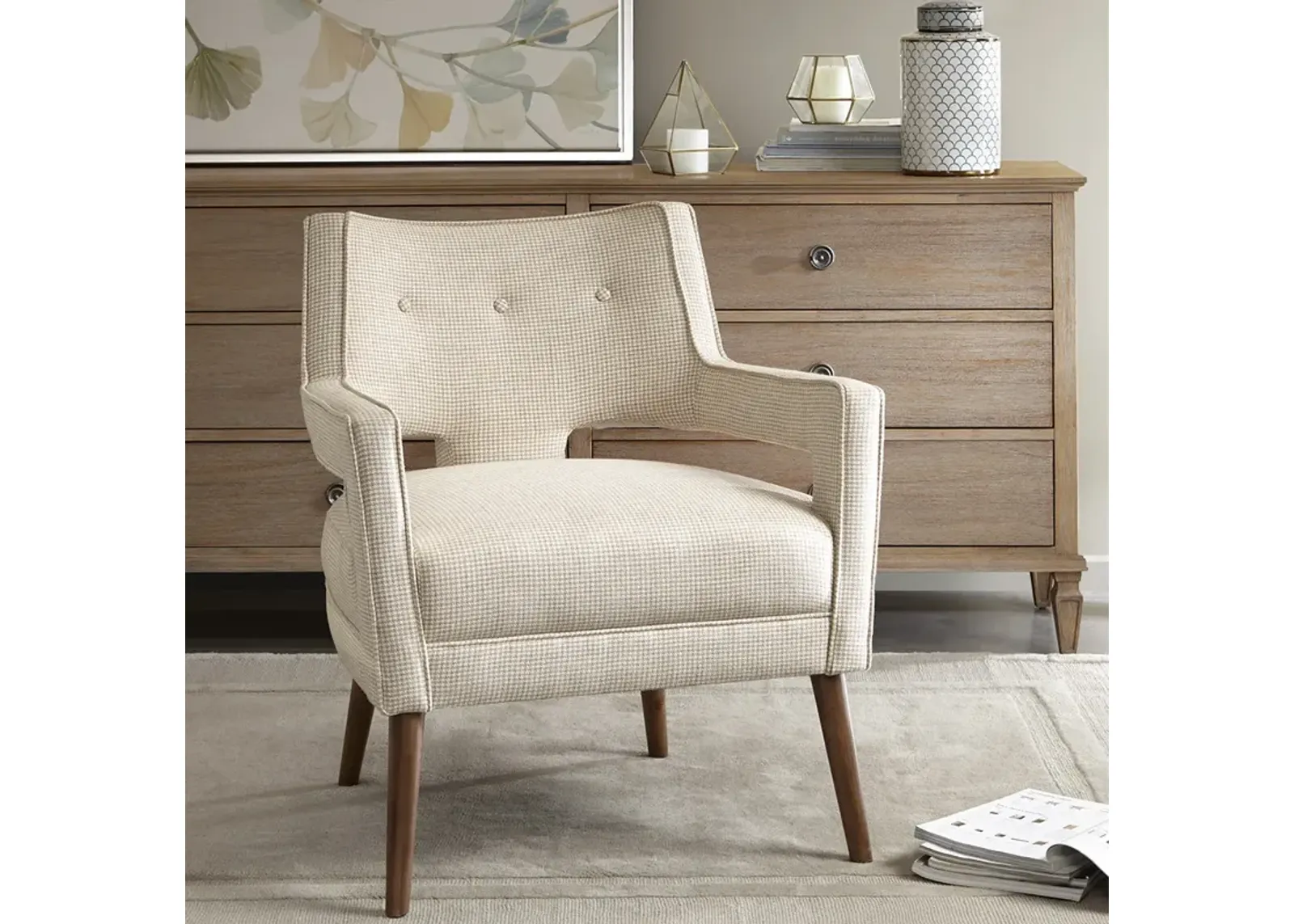 Madison Park Palmer Cream Accent Chair