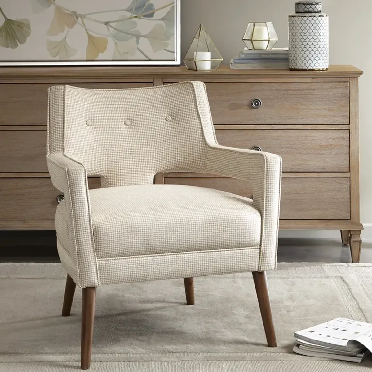 Madison Park Palmer Cream Accent Chair