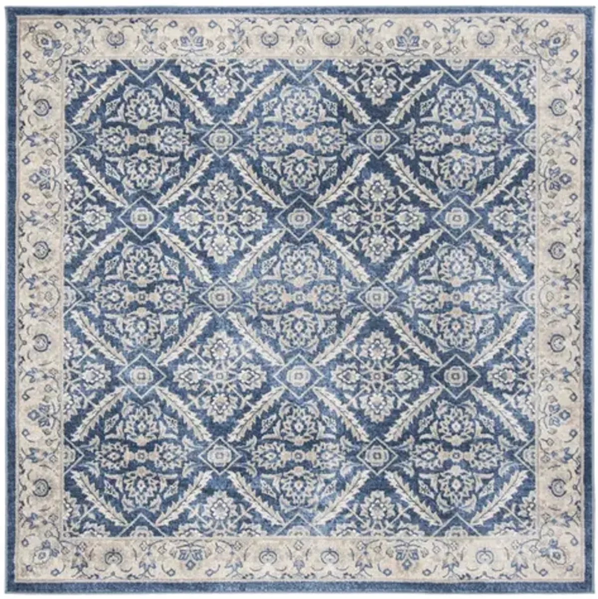 Brentwood 863 Navy / Creme 5' X 5' Square Square Powerloomed Rug