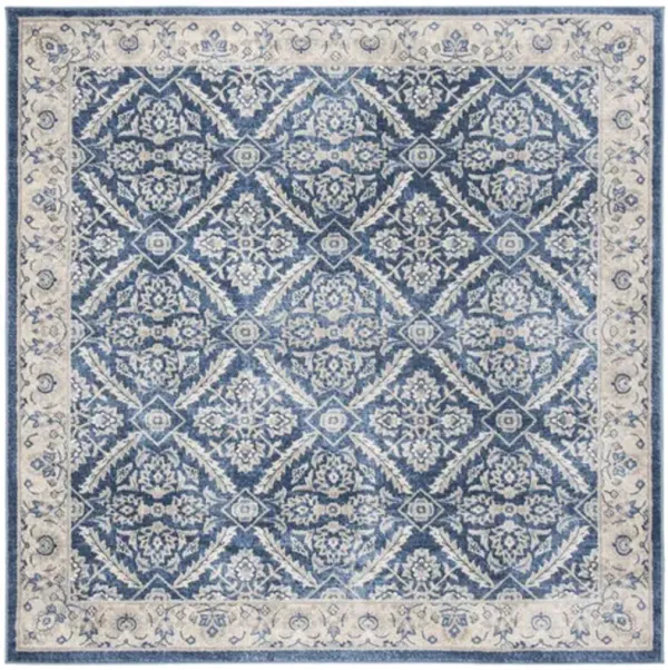 Brentwood 863 Navy / Creme 5' X 5' Square Square Powerloomed Rug