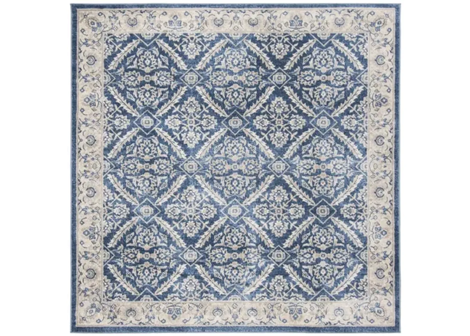 Brentwood 863 Navy / Creme 5' X 5' Square Square Powerloomed Rug