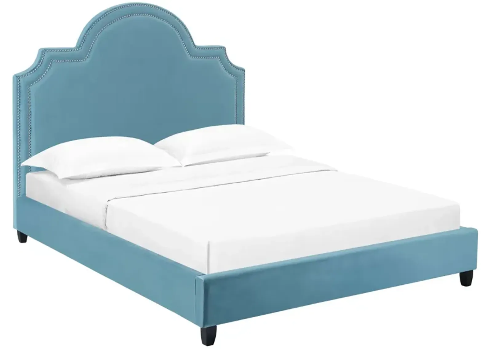 Primrose Queen Performance Velvet Platform Bed