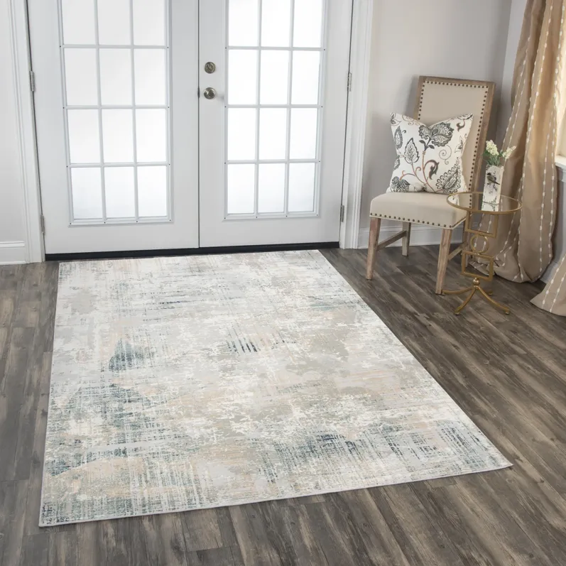 Chelsea Ivory / Gray  Abstract Polyester 3'11" x 5'6" Rectangle Rug