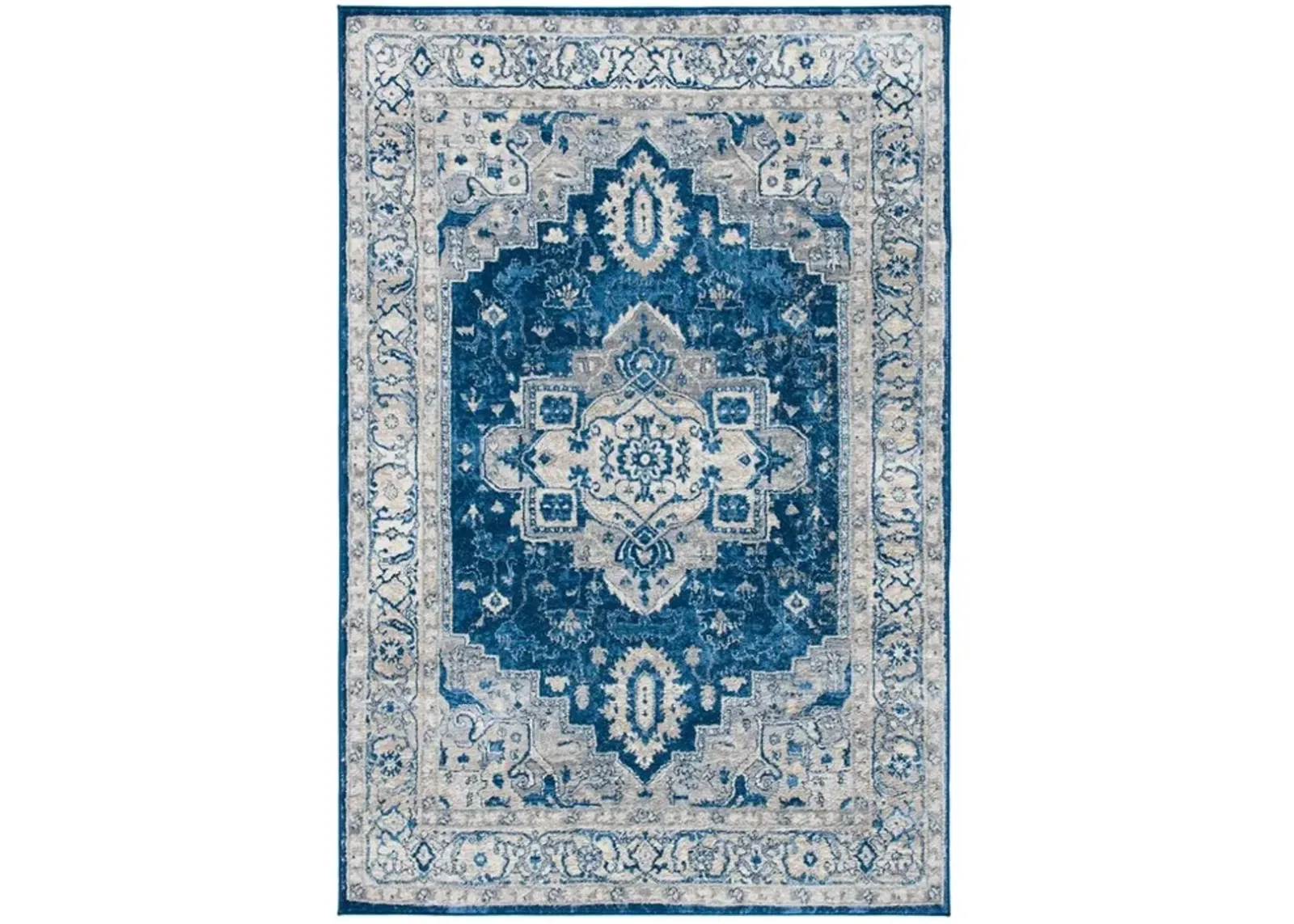 Brentwood 851 Navy / Grey 6' X 9' Medium Rectangle Powerloomed Rug