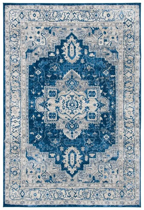 Brentwood 851 Navy / Grey 6' X 9' Medium Rectangle Powerloomed Rug