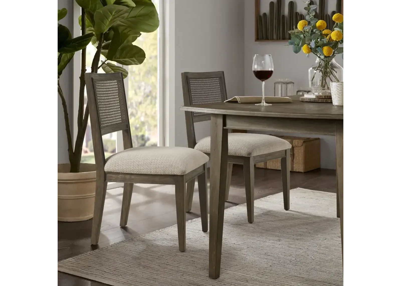 INK+IVY Kelly Brown Armless Dining Chair Set of 2