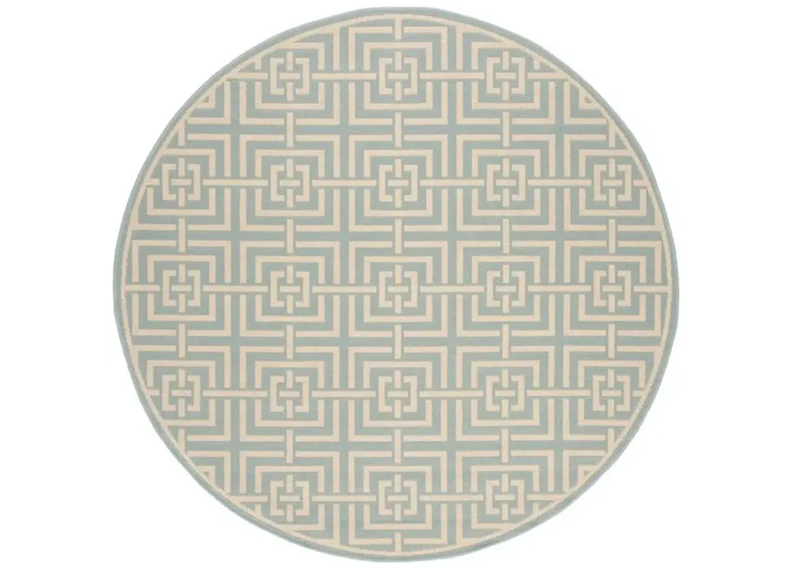 LINDEN 128 Collection LND128K-6R Aqua / Cream 6'-7" X 6'-7" Round