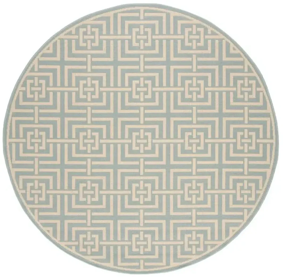 LINDEN 128 Collection LND128K-6R Aqua / Cream 6'-7" X 6'-7" Round