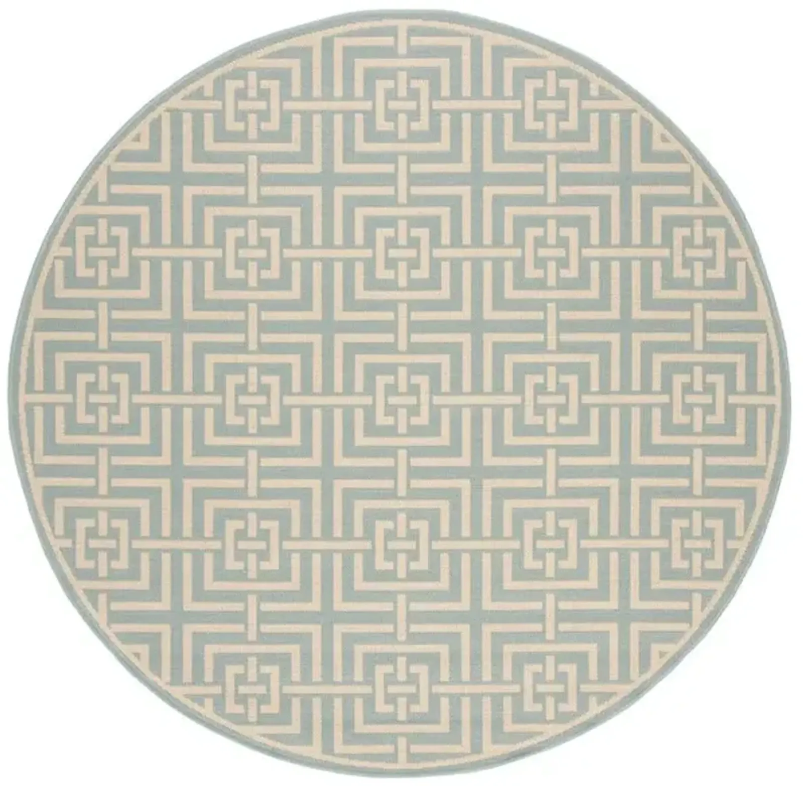 LINDEN 128 Collection LND128K-6R Aqua / Cream 6'-7" X 6'-7" Round