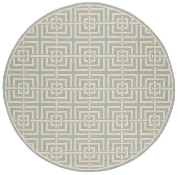 LINDEN 128 Collection LND128K-6R Aqua / Cream 6'-7" X 6'-7" Round