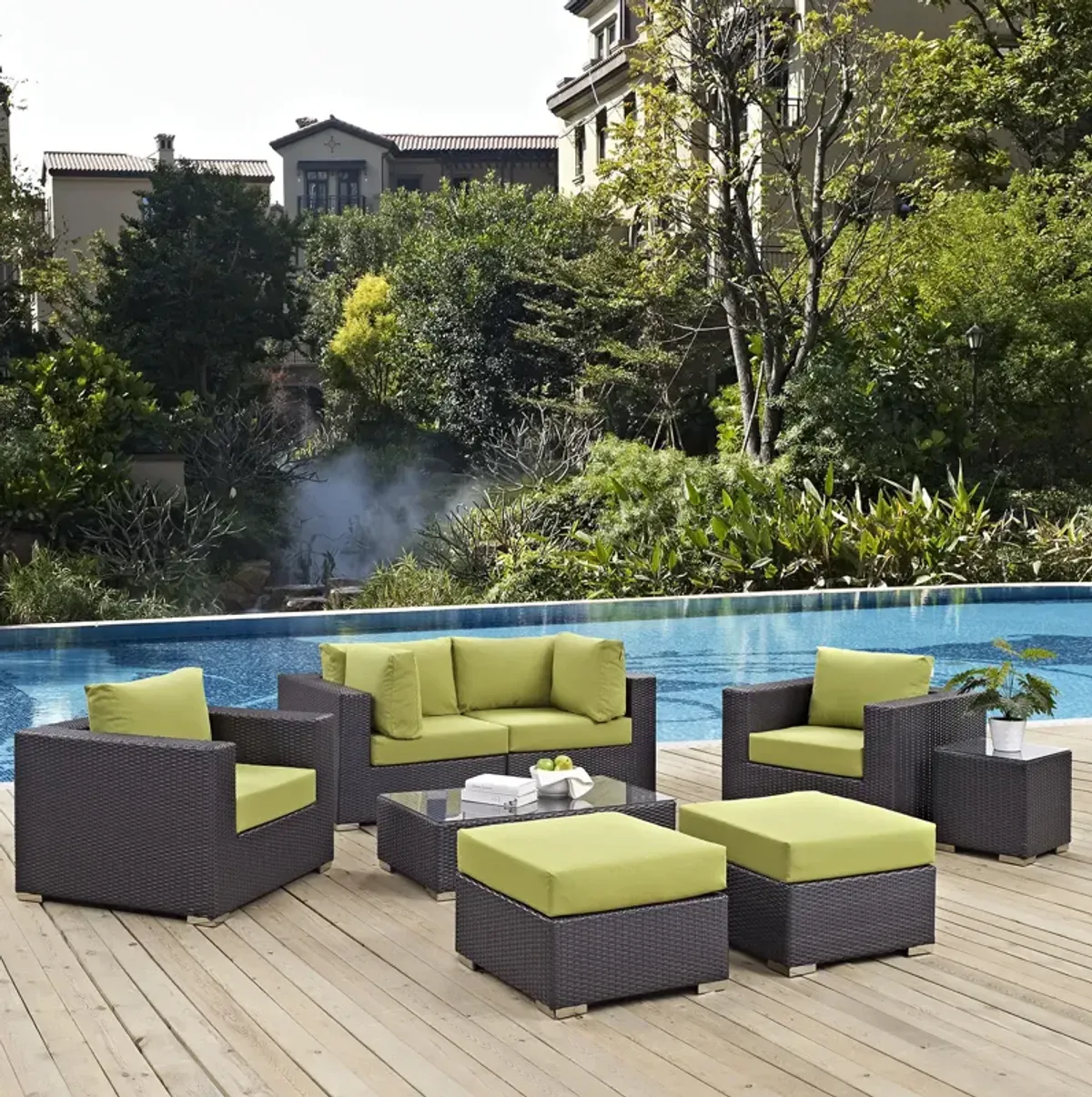 Convene 8 Piece Outdoor Patio Sectional Set