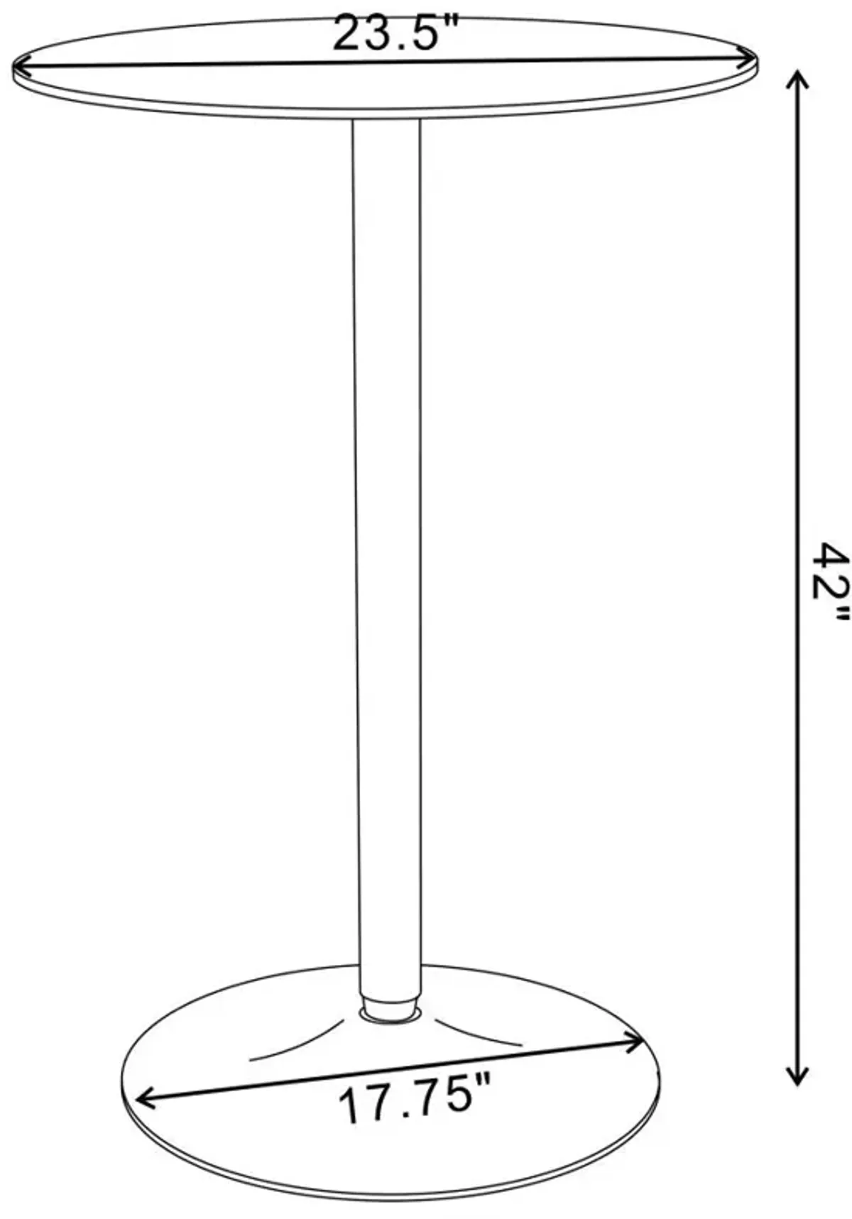 Abiline Glass Top Round Bar Table Chrome