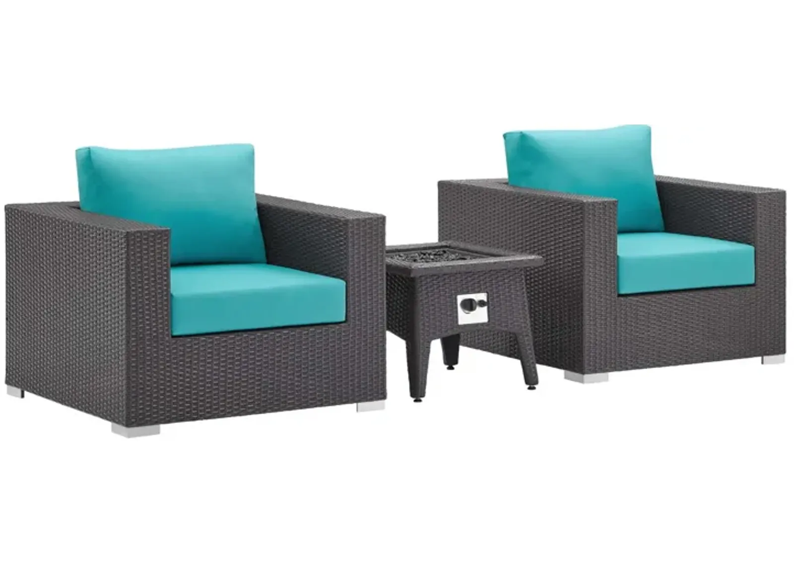 Convene 3 Piece Set Outdoor Patio with Fire Pit