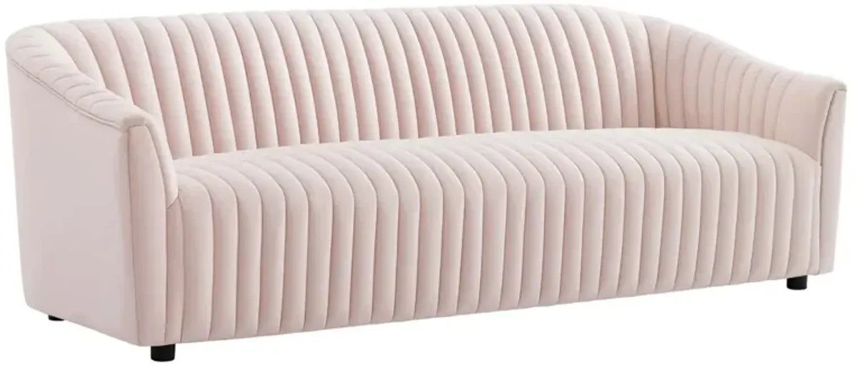 Announce Performance Velvet Channel Tufted Sofa