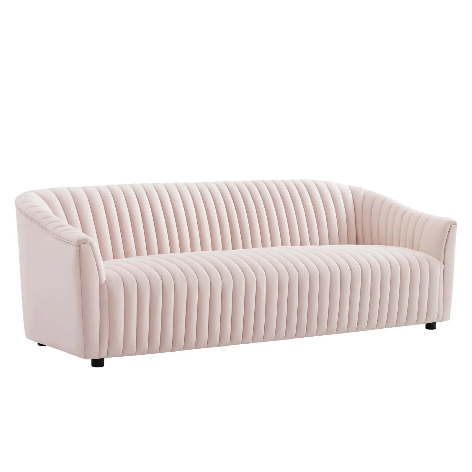 Announce Performance Velvet Channel Tufted Sofa