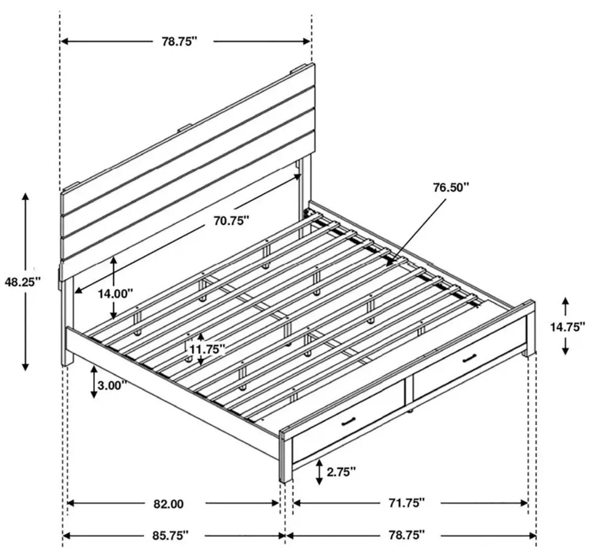 Brantford Eastern King Storage Bed Barrel Oak