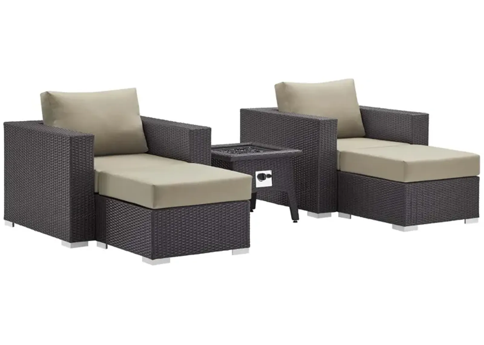 Convene 5 Piece Set Outdoor Patio with Fire Pit