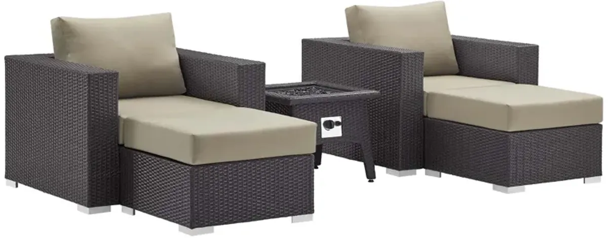 Convene 5 Piece Set Outdoor Patio with Fire Pit