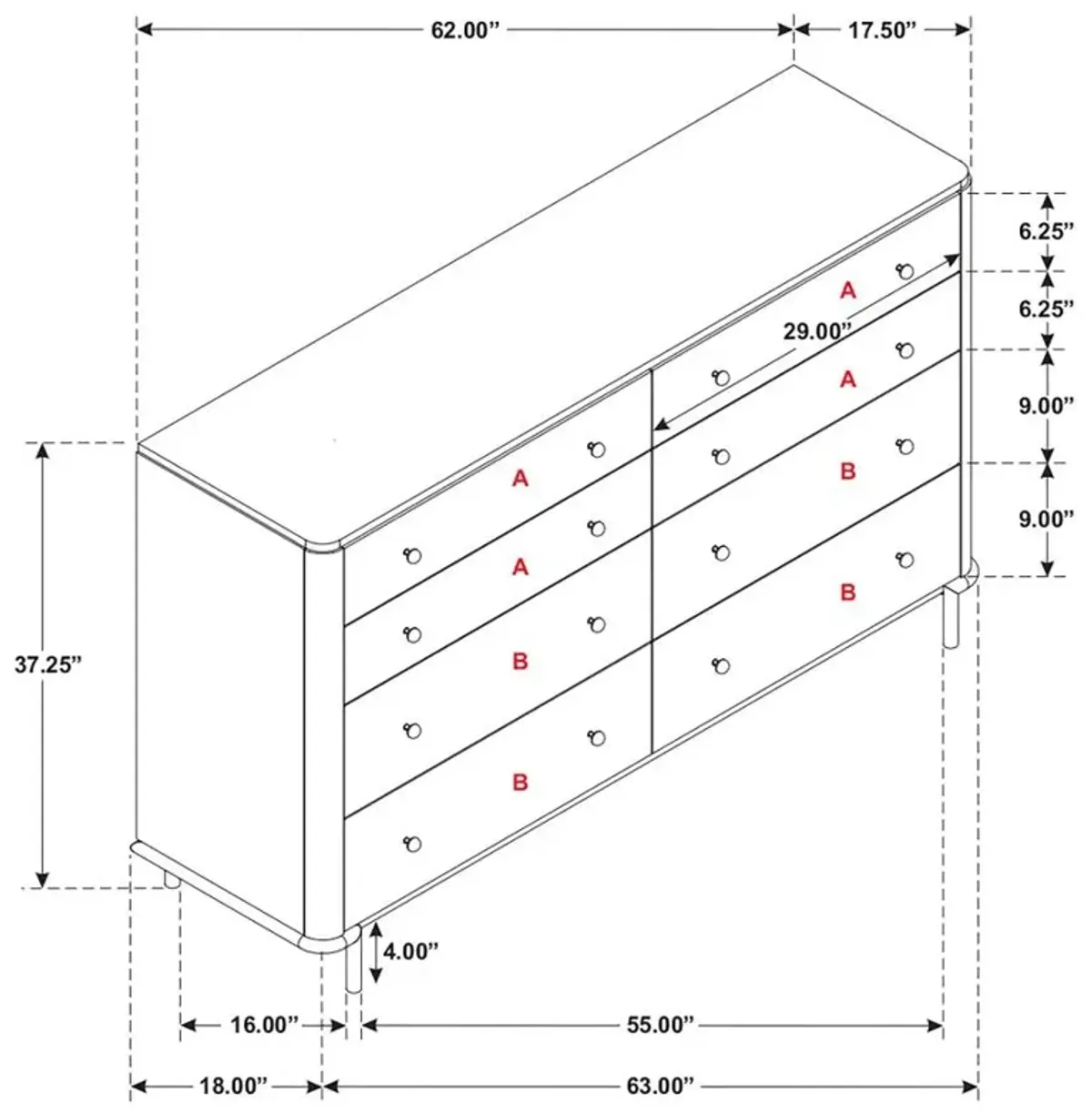 Aaliyah 8-Drawer Dresser 