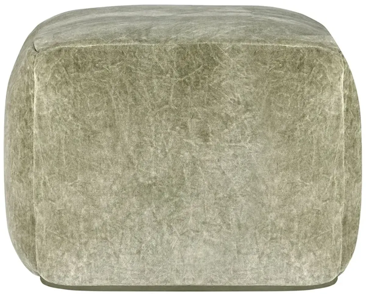 Heirloom Velvet Moss Pouf 18x18x14