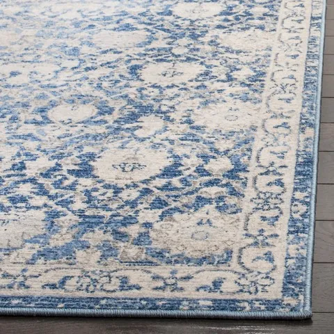 Brentwood 896 Navy / Creme 2' X 16' Runner Powerloomed Rug