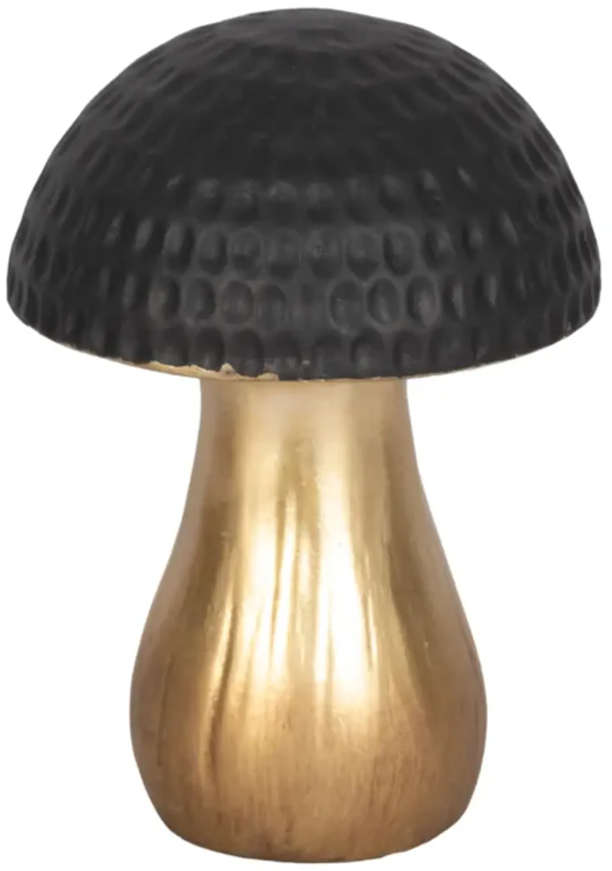 7" Hammered Top Mushroom, Black/gold