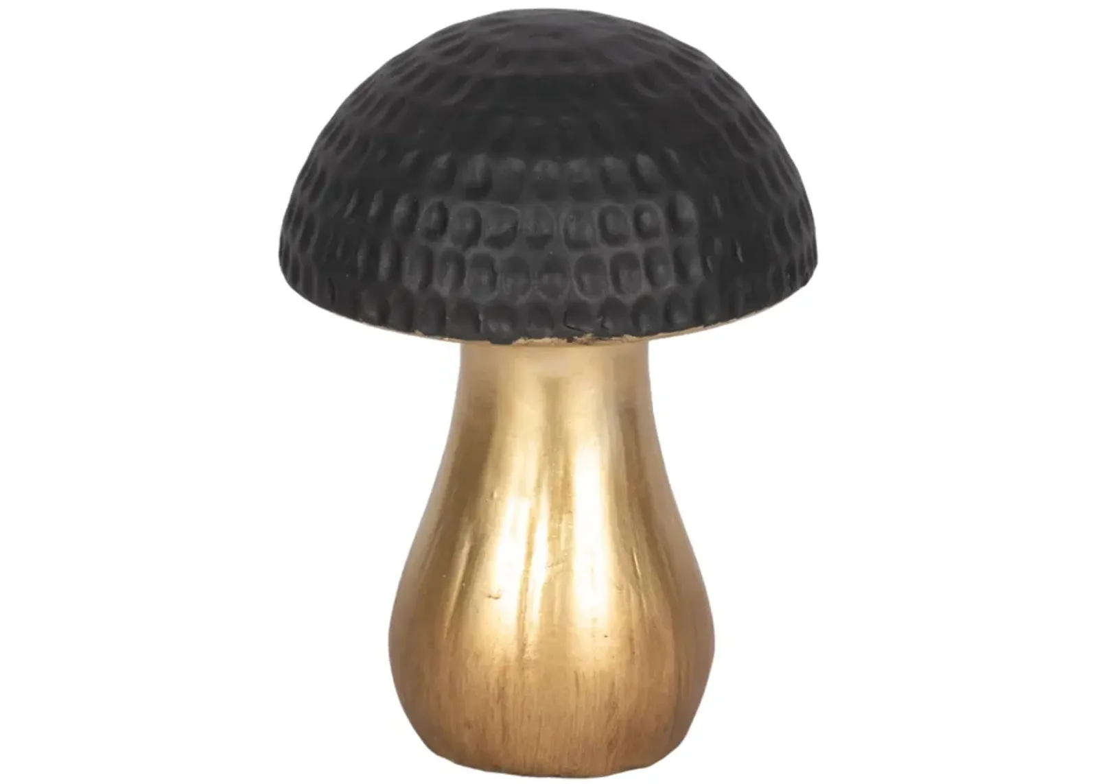 7" Hammered Top Mushroom, Black/gold