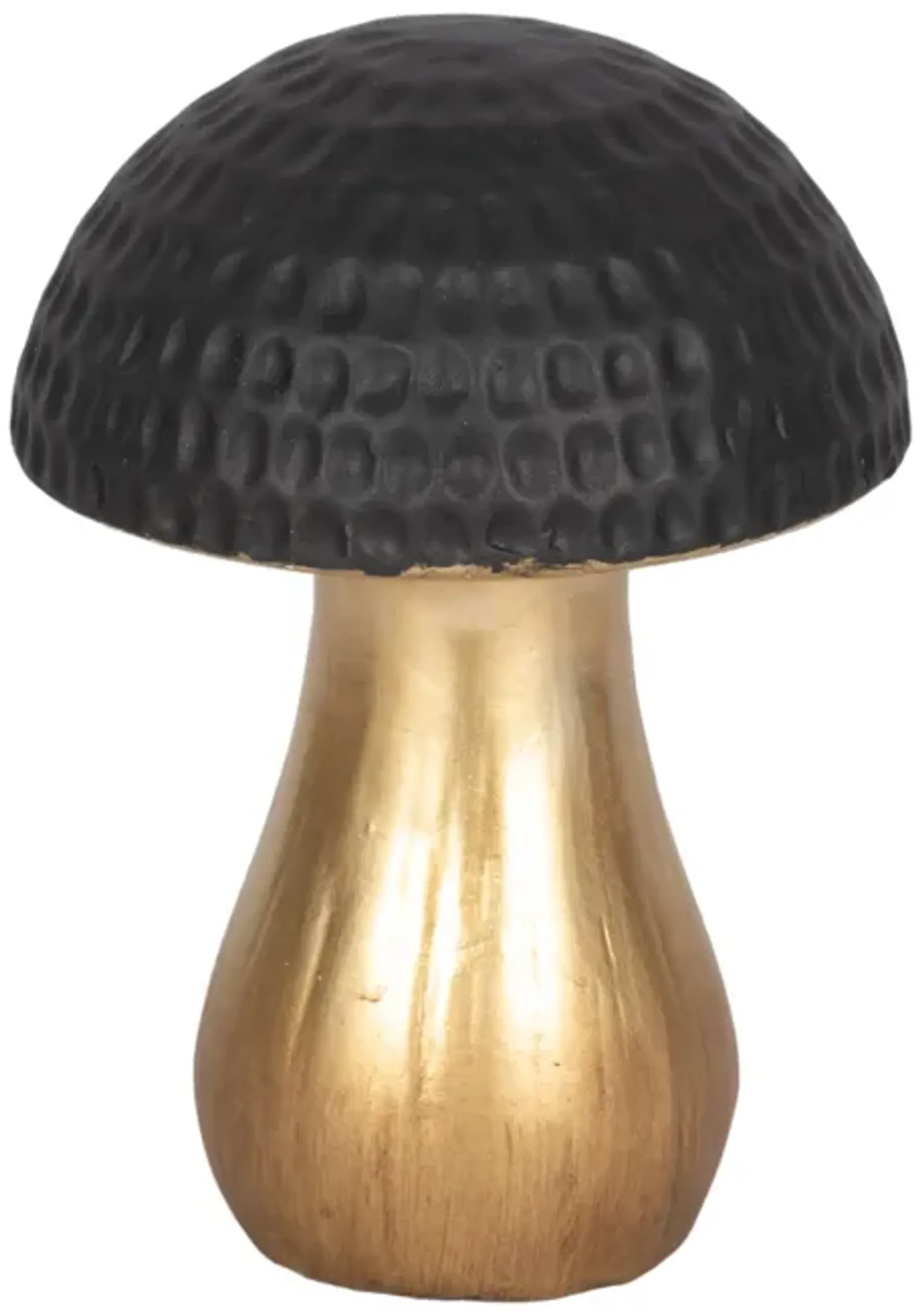 7" Hammered Top Mushroom, Black/gold