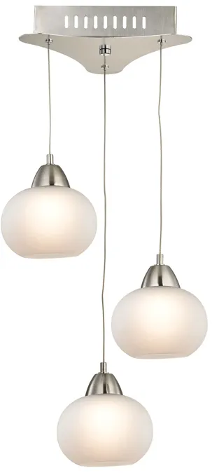 Ciotola 10" Wide 3-Light Mini Pendant - Satin Nickel