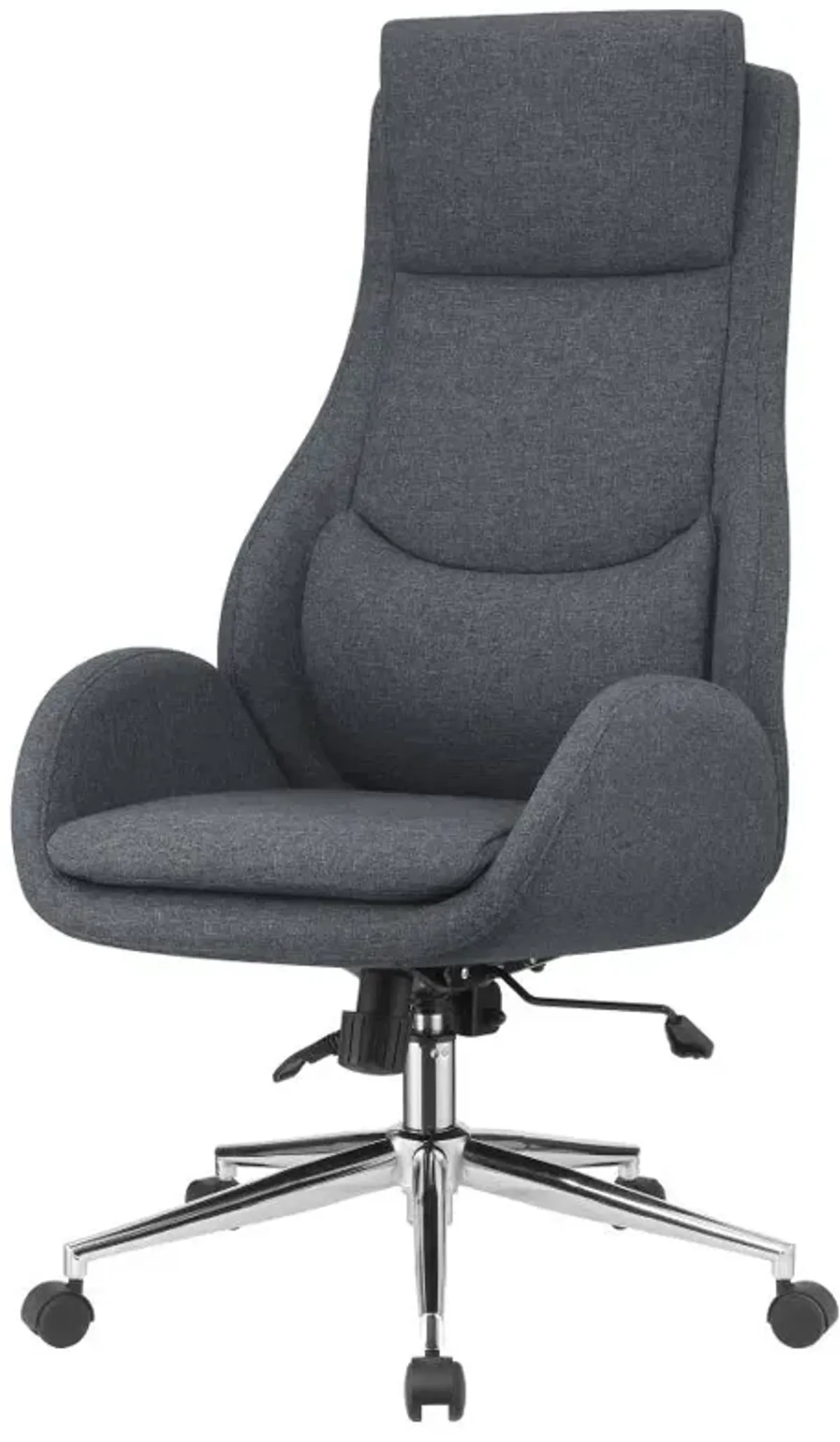 Cruz Upholstered Office Chair with Padded Seat Grey and Chrome